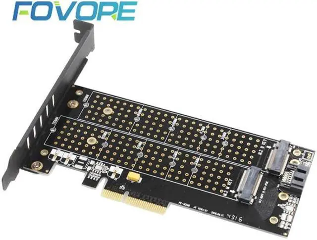 Alt view image 2 of 5 - Amify PCI e to M2 adapter AHCI NGFF SSD M2 PCI e X4 NVMe adapter M.2 SSD m key b key PCIe PCI express 4X converter Card