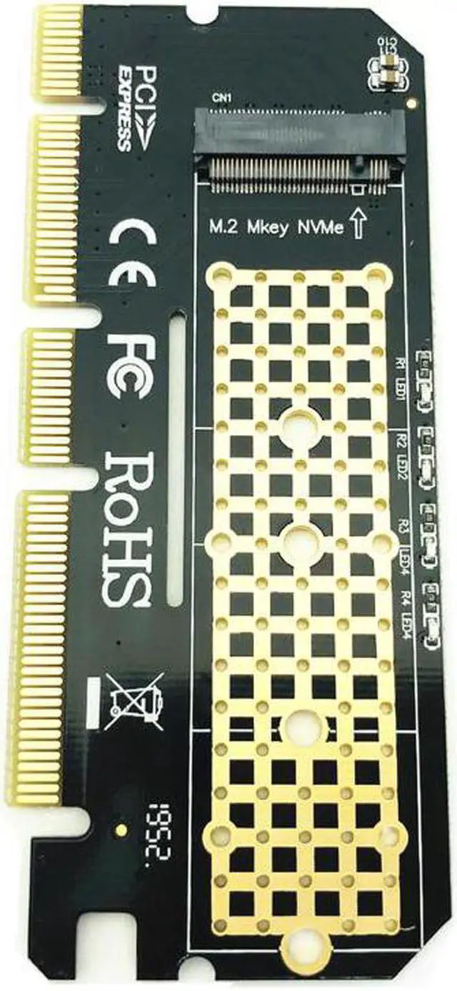 Alt view image 3 of 6 - M.2 NVME PCIE to M2 Adapter LED NVME SSD M2 PCIE x16 Expansion Card Computer Adapter Interface M.2 NVMe SSD To PCIE M.2 Adapter