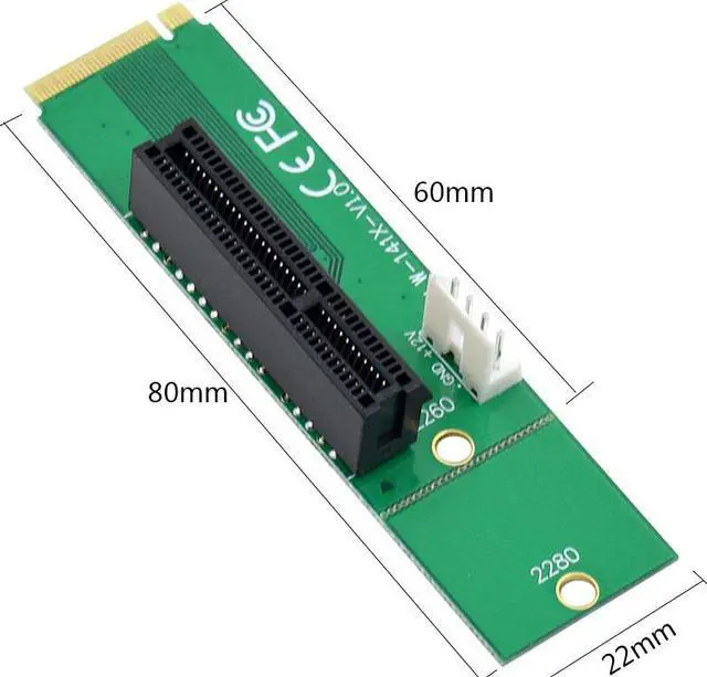 Alt view image 2 of 6 - NGFF M.2 to PCI E 4x 1x Slot Riser Card Adapter M2 to PCIE X4 X1 Converter For Bitcoin Litecoin Miner Mining