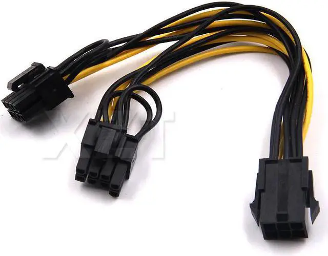 Alt view image 3 of 4 - 10pcs/lot 6 pin PCI Express to 2 x PCIe 8 (6+2) pin Motherboard Graphics Video Card PCI-e VGA Splitter Hub Power Cable