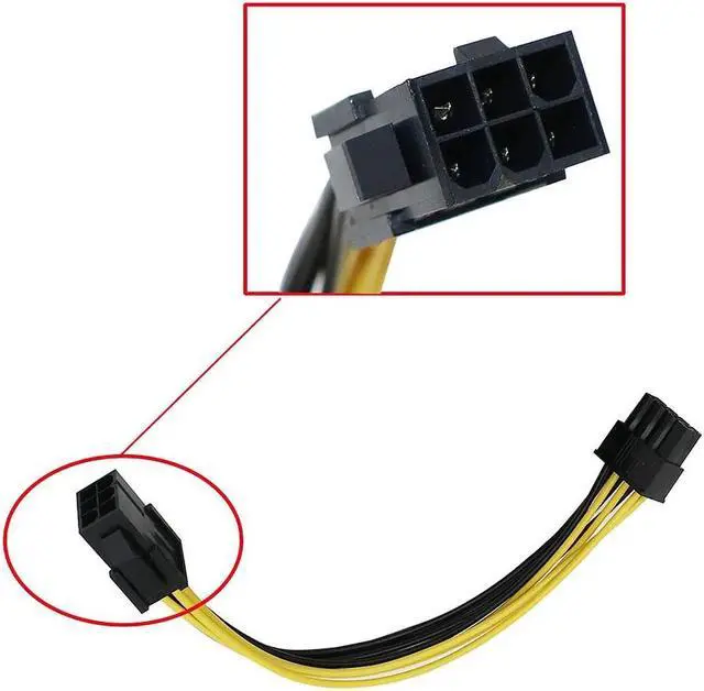 Alt view image 4 of 5 - Amify 10PCS 6 Pin Feamle To 8 Pin Male PCI Express Power Converter Cable CPU Video Graphics Card 6Pin To 8Pin PCIE Power Cable