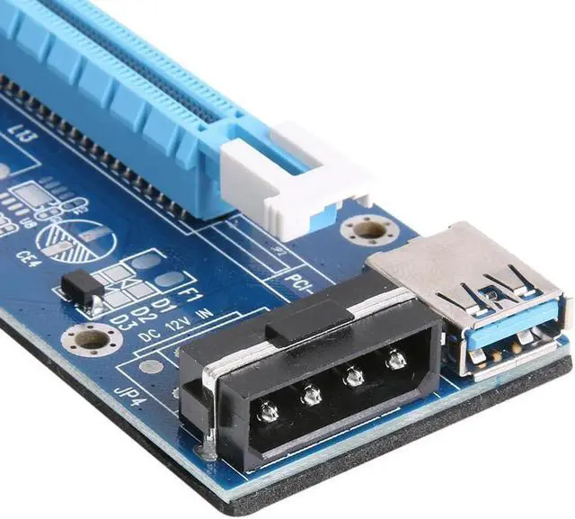 Alt view image 6 of 6 - Amify Mini PCI-E to PCI Express Extender Riser Card PCIE 1x to 16x Slot USB3.0 Data Cable SATA to 6Pin Power Supply for Bitcoin