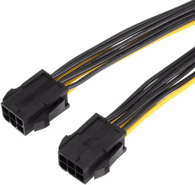 Alt view image 6 of 6 - High Quality 20cm Dual 6 Pin Female To Single 8 Pin Male PCIe Graphics Cards Power Cable for Dual Video Cards System