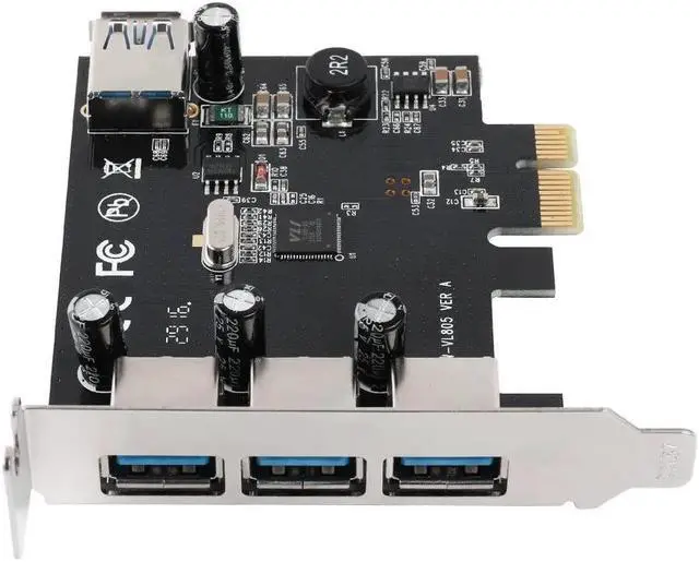 Alt view image 4 of 6 - USB 3.0 PCIe Expansion Card PCI-e to 4 Ports USB Adapter PCI Express Controller Hub for Windows Desktop PC Self-Powered