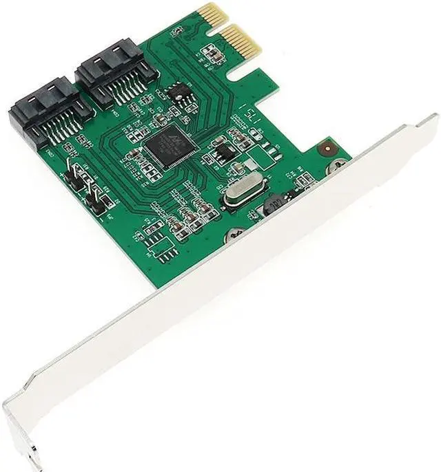 Alt view image 3 of 4 - SATA III Port RAID PCI-e X1 Card 2-port SATA III PCI Express Card Marvell 88SE9128 Chipset