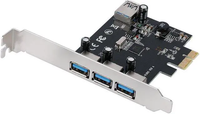 Alt view image 3 of 6 - USB 3.0 PCIe Expansion Card PCI-e to 4 Ports USB Adapter PCI Express Controller Hub for Windows Desktop PC Self-Powered