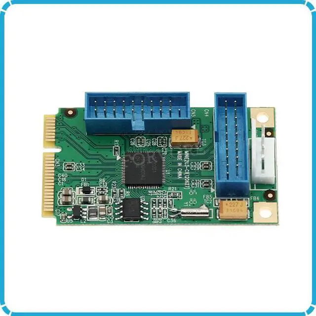 Alt view image 5 of 6 - Mini PCIe to 4 ports USB 3.0 adapter for mini itx mini PCI express to 2 porst 19 20 Pin USB 3.0 header with 2 19pin female cable