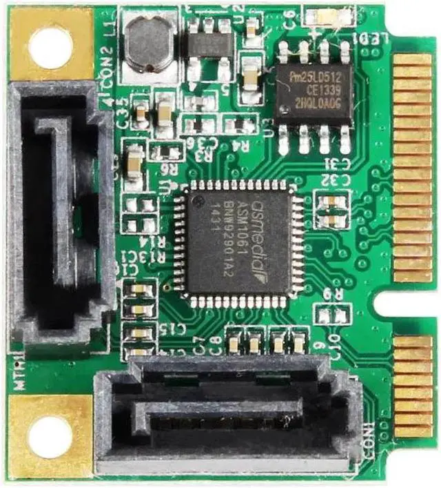 Alt view image 2 of 5 - 2 Ports SATA 6G Mini PCI-E PCI Express Card SATA III 3.0 Converter to Full Size Bracket SATA3.0