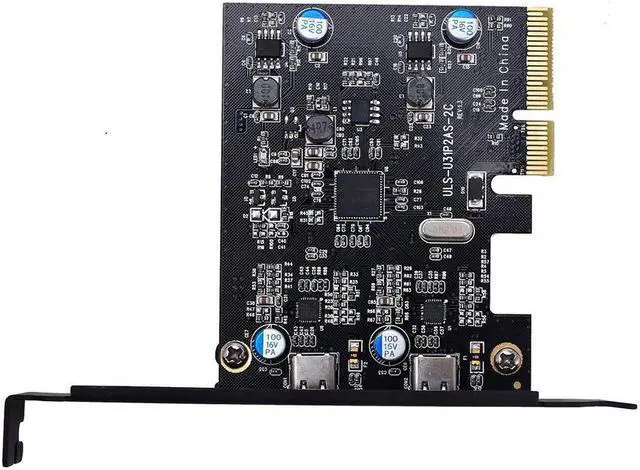 Alt view image 4 of 5 - PCI Express 4X to USB 3.1 Gen2 10Gbps 2-Port Type C Expansion Card Adapter For Desktop Computer Windows 7/8/8.1/10/Linux