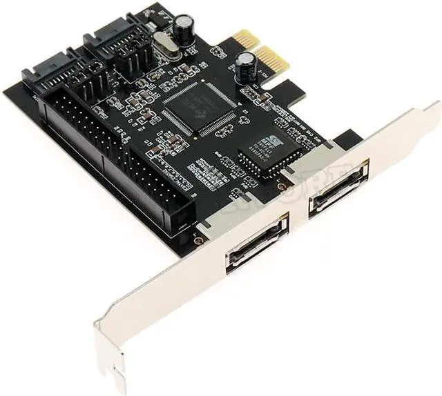 Alt view image 4 of 6 - SATA expansion Card 2 port SATA raid + 2 port eSATA + IDE PCI-e Combo Controller expansion Card SATA IDE eSATA to PCIe adapter