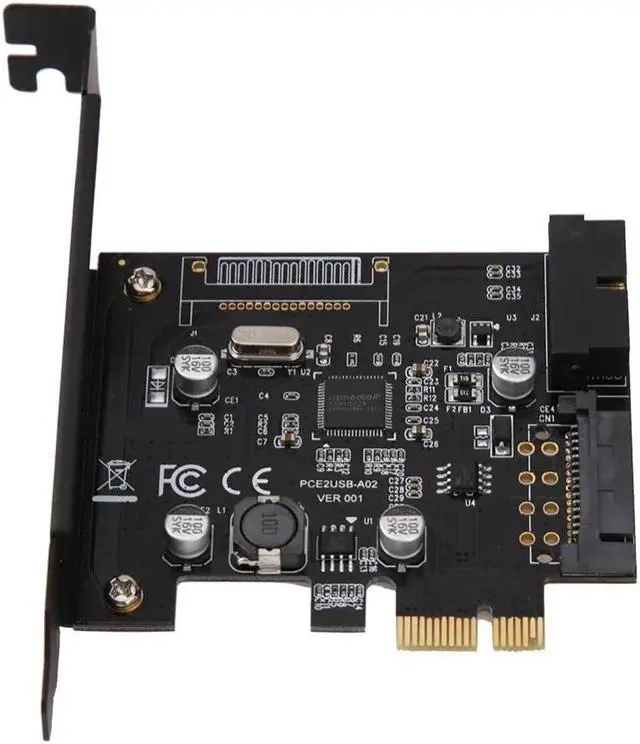 Alt view image 2 of 6 - PC PCI-E Express PCI-E 19pin USB 3.0 Connector and 15-pin SATA Power Expansion Card PCIE Controller Adapter Add On Cards