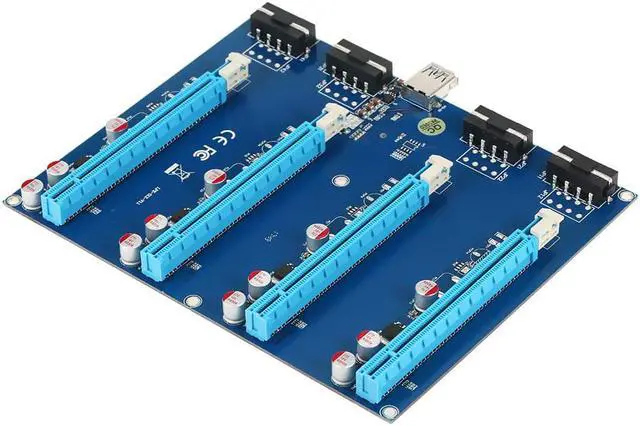 Alt view image 4 of 6 - Amify PCI-E 1 to 4 PCI Express 16X Slots Riser Card Mining Modules PCI-e 1X to External 4 PCIe Slots Adapter Pcie Port Multiplier