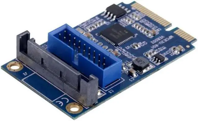 Alt view image 2 of 5 - Amify Mini PCI-Express PCI-E to USB 3.0 19pin Header Card Adapter For Win 7 8