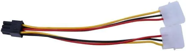 Alt view image 4 of 6 - 10Pcs/Set Graphics Power Adapter Cable 6PIN Turn Double 4pin Dual Molex 4-Pin To One PCI-E 6-Pin Power Connector Y Adapter Cable