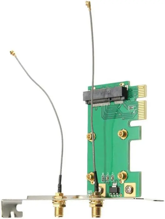 Alt view image 5 of 5 - 120mmX70mmX17mm Mini Wireless WIFI Mini PCI-E Card To PCI-E Wlan Adapter Expansion Network Card 2 Antenna For Desktop