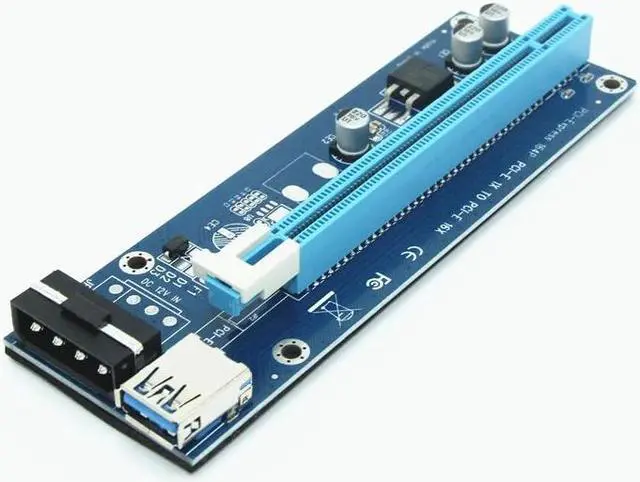 Alt view image 6 of 6 - Amify 60cm USB3.0 PCIe PCI-E Riser 1X to 16X Extender Riser Card Graphic Card Adapter with SATA 15Pin-4Pin Power Cable for BTC Miner