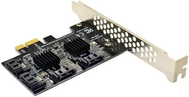 Alt view image 3 of 6 - PCIE to SATA Card PCI-E Adapter PCI Express to SATA3.0 Converter 4-Port SATA III 6G Expansion Controller Card IPFS for Windows