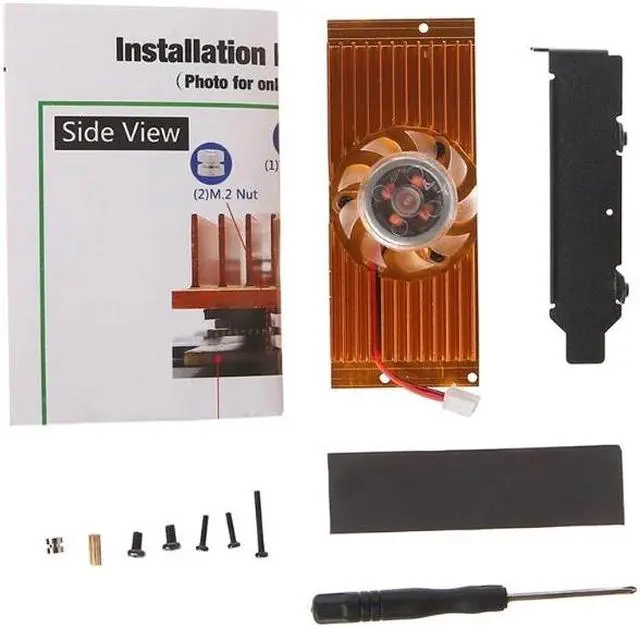 Alt view image 4 of 6 - 1 Pc NGFF(M.2) NVME PCI-E SSD To PCI-E 3.0 4X Adapter Card + Cooling Fan For Desktop