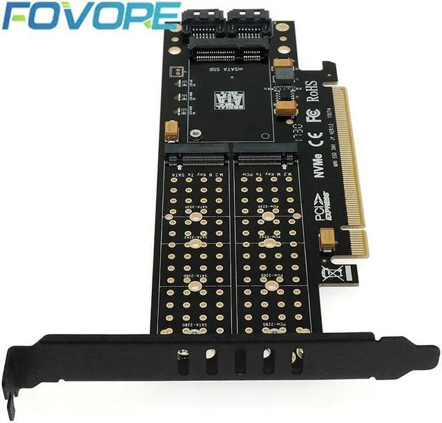 Alt view image 6 of 6 - M.2 NVMe SSD NGFF to PCIE 3.0 X16 adapter M Key B Key mSATA PCI Express 3.0 NVME m.2 SSD&m.2 AHCI NGFF & mSATA 3 in 1 converter