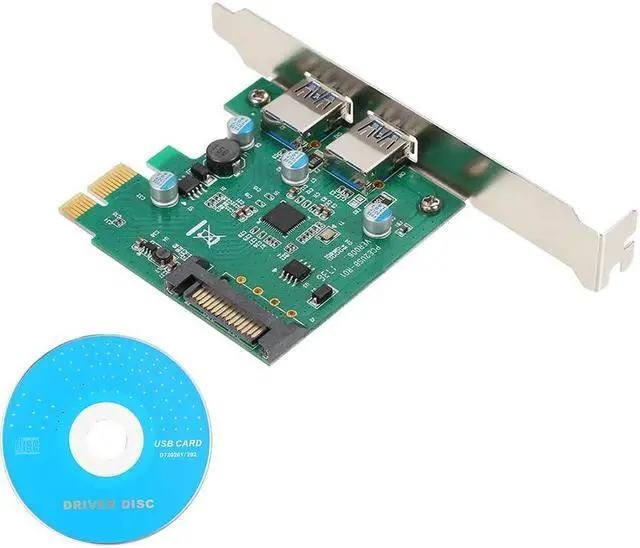 Alt view image 5 of 6 - Super Speed USB3.0 PCI-E Expansion Card Adapter External 2 Port USB 3.0 Hub PCI-E Card 4Pin Power Connector for PC Computer