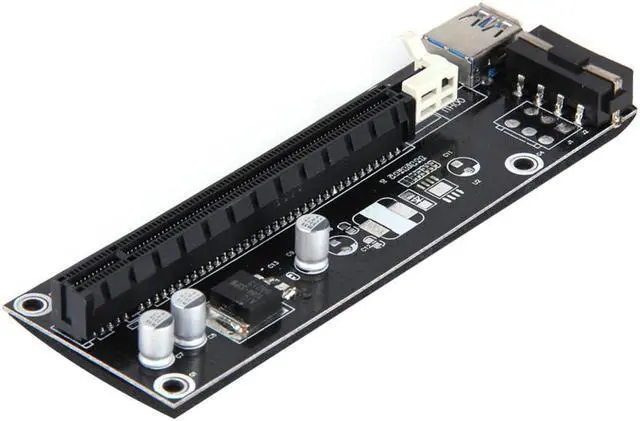Alt view image 2 of 6 - PCI-E 1x To 16x Extender Riser Card Adapter With 50cm USB3.0 Cable And SATA 15Pin To 4Pin Power Cable For BTC Mining