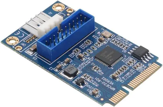 Alt view image 3 of 6 - MINI PCIE to USB3.0 Adapter Card MINI PCI-E to19 pin USB 3.0 Expansion Card