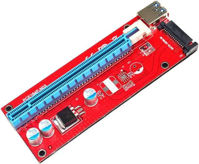 Alt view image 2 of 6 - USB 3.0 PCI-E Express Extender Riser Card Adapter Usb Pcie X1 to X16 SATA 15pin for BTC Litecoin ETH Miner Bitcoin Mining Tool