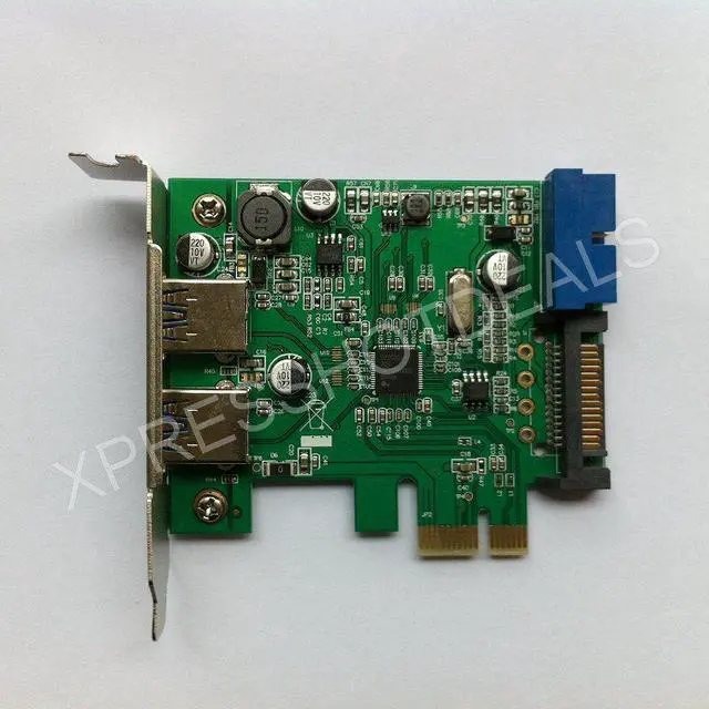 Alt view image 4 of 4 - Amify PCI-E USB 3.0 2 Ports 20 pin Connector 15-pin SATA Power w/ Low Profile Bracket