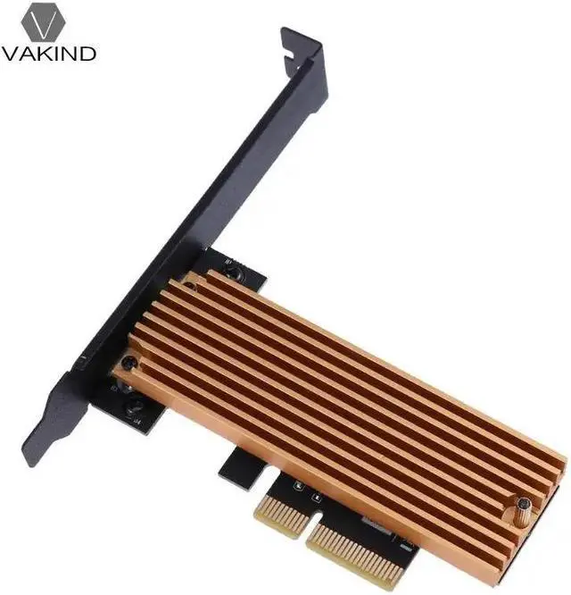 Alt view image 3 of 6 - NGFF M.2 key M SSD to PCI-E PCI Express 4X Adapter Card with Heatsink Heat Sink Computer Laptop Adapter Accessories Interconnect