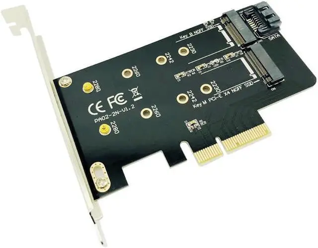 Main image of PCIE to M2 Adapter M2 SSD NVME M Key SATA-based B Key to PCI-e 3.0 x 4 Controller Converter Card Support 2280 2260 2242 2230 M.2