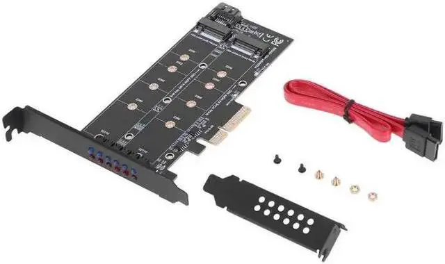 Alt view image 6 of 6 - PCI-E 4X to NGFF SSD Adapter Card B-key+M-key M.2 NGFF+NVME Adapter Card Dual 12V+3.3V voltage for 2230/2242/2260/2280 m2