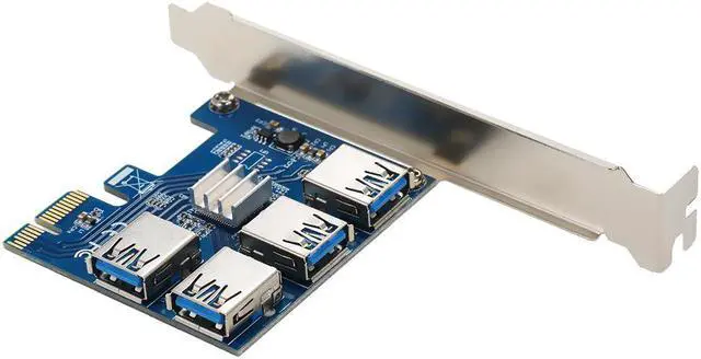 Main image of USB 3.0 PCI E 1X to 4 PCI-E 16X Slots PCI-E Express Riser Card Extender ETH BTC 4 in 1 PCIe Riser Adapter Board for Mining Miner
