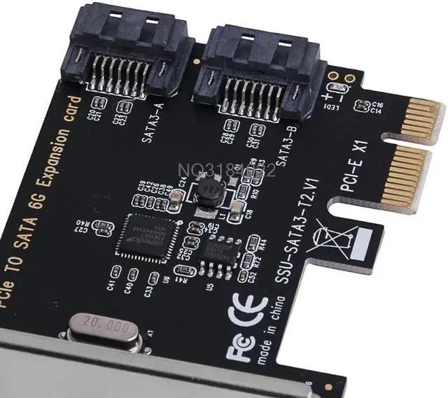 Alt view image 6 of 6 - PCIe PCI Express to SATA3.0 2-Port SATA III 6G Controller Expansion Card Adapter