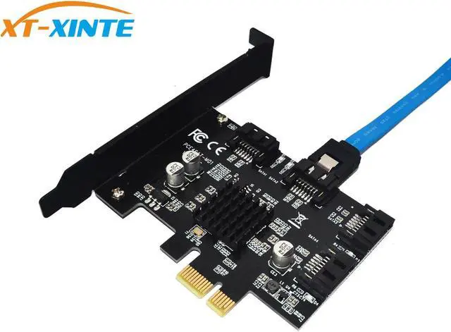 Alt view image 6 of 6 - 88SE9215 4 Ports SATA 6G PCI Express Controller Card PCI-e To SATA III 3.0 Converter Support Low Profile Bracket SATA3.0