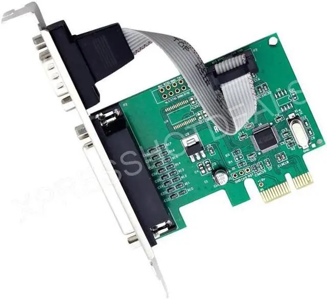 Alt view image 2 of 4 - PCI-E PCI Express Serial COM DB9 RS-232 + DB25 Printer LPT Port Adapter
