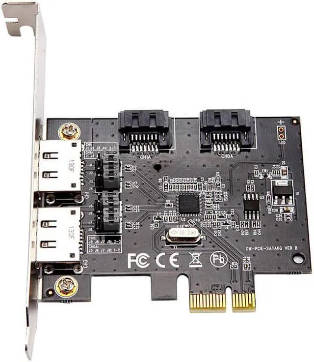 Alt view image 3 of 5 - Great-Q  PCIE PCI express 2 port SATA 3.0 and 2 port eSATA Converter Riser card adapter with ASM1061 Chipest pci-e adaptator