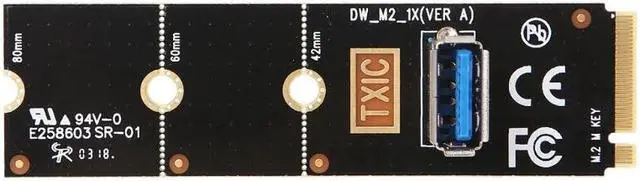 Alt view image 4 of 6 - Amify NGFF M.2 To USB3.0 PCI-E Riser Card M2 Slot Extender Adapter For BTC/ETH Mining