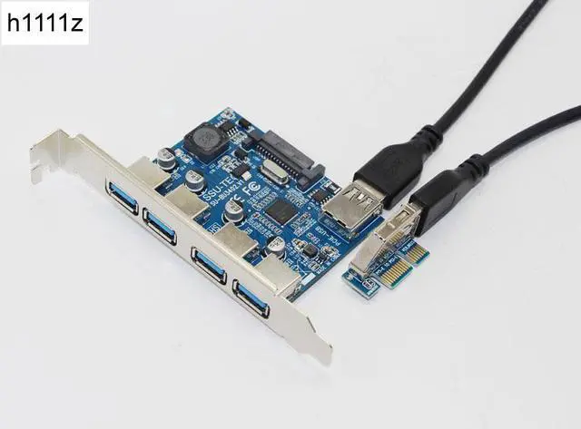 Main image of 4 Port USB 3.0 HUB Adapter PCI-E 1X to USB3.0 Card PCI Express Expansion Card with 30cm USB Cable 5Gb Speed For Desktop Computer