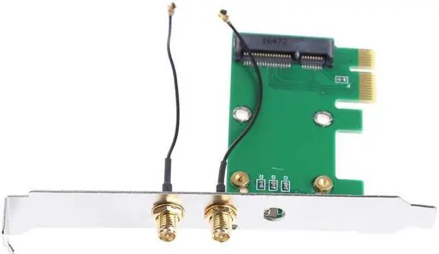 Alt view image 5 of 6 - 1 Set Wireless Expansion Card Mini PCI-E To PCI-E 1X Desktop Adapter + 2 Antennas High Speed
