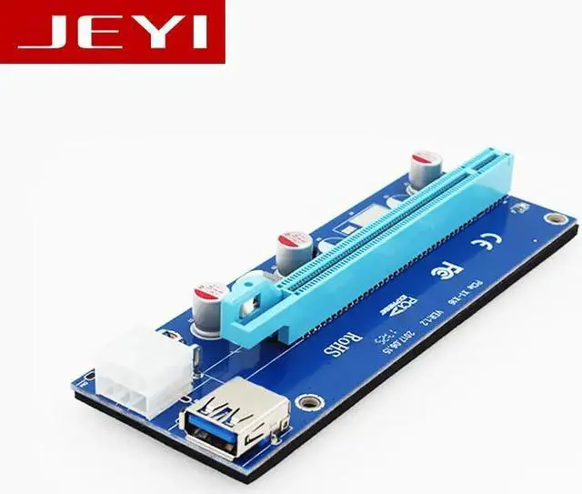 Alt view image 4 of 6 - Amify JEYI x1 x16 Riser PCI-E pcie PCI-Express PCIExpress 1x To 16x Extension Flex Cable Extender Converter Card Adapter 5A high Power