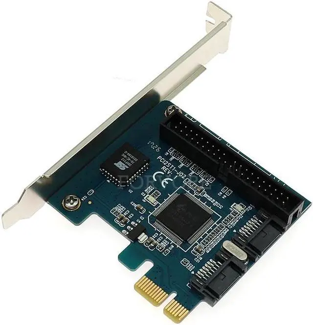 Alt view image 4 of 6 - IDE & 2 ports SATA 7pin to PCI express Controller Card Chipset Jmicron JMB363