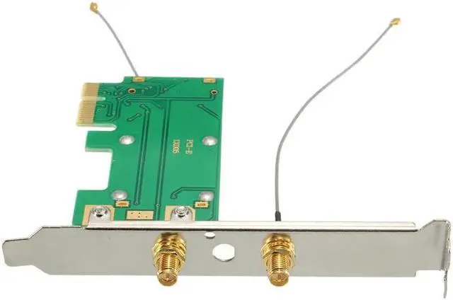 Main image of 120mmX70mmX17mm Mini Wireless WIFI Mini PCI-E Card To PCI-E Wlan Adapter Expansion Network Card 2 Antenna For Desktop