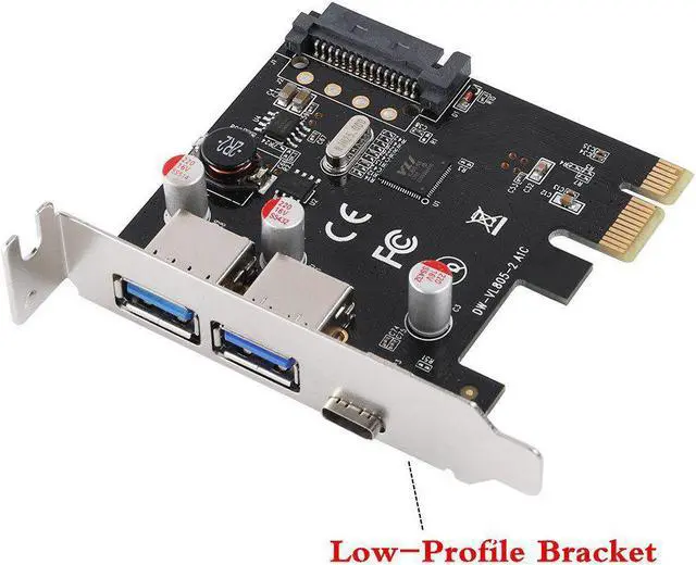 Alt view image 6 of 6 - USB 3.1 Type C PCIe Expansion Card PCI-e to 1 Type C and 2 Type A 3.0 USB Adapter PCI Express Controller Hub For Desktop PC