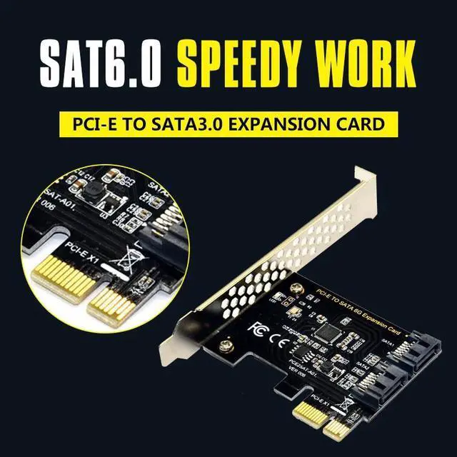 Alt view image 5 of 6 - PCI Express SATA 3 Controller Card, 2 Port PCIe SATA III 6GB/s Internal Adapter Converter for Desktop PC Support SSD and HDD