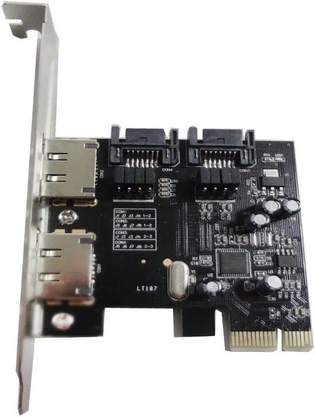 Alt view image 4 of 6 - 2 SATA 3.0 & 2 ESATA 3.0 2 Ports PCI-E Express Card Adapter Expansion Card