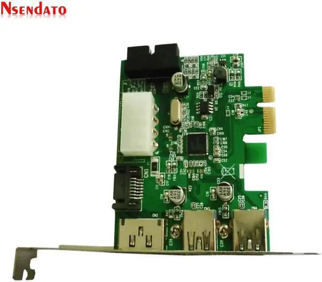 Alt view image 6 of 6 - Amify PCI Express 2 ports USB3.0 eSATA eSATAp II & USB 3.0 to PCI-E PCI Express Card w/Motherboard 20 pin Connector eSATA with D720201