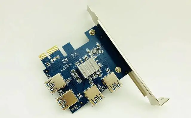 Alt view image 3 of 5 - Riser Card PCIE 1 to 4 Multiplier Hub Adapter PCI Express 1x to 16x Slot 4 USB 3.0 Riser For Bitcoin BTC Miner Mining Device