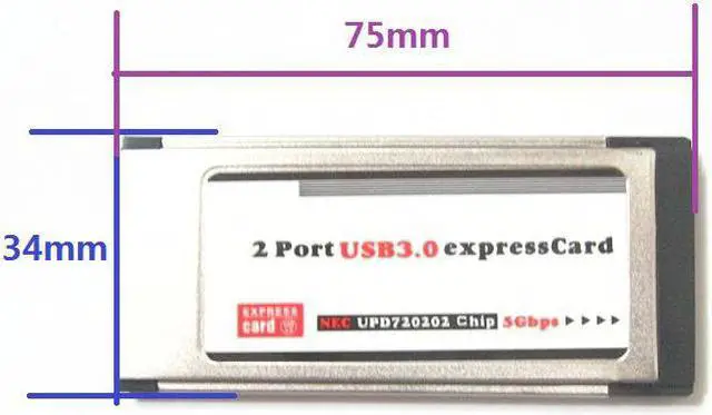 Alt view image 4 of 6 - High-Speed 2 Port Hidden Inside USB 3.0 USB3.0 to Expresscard 34 54 mm Express Card Adapter Converter For Notebook Laptop