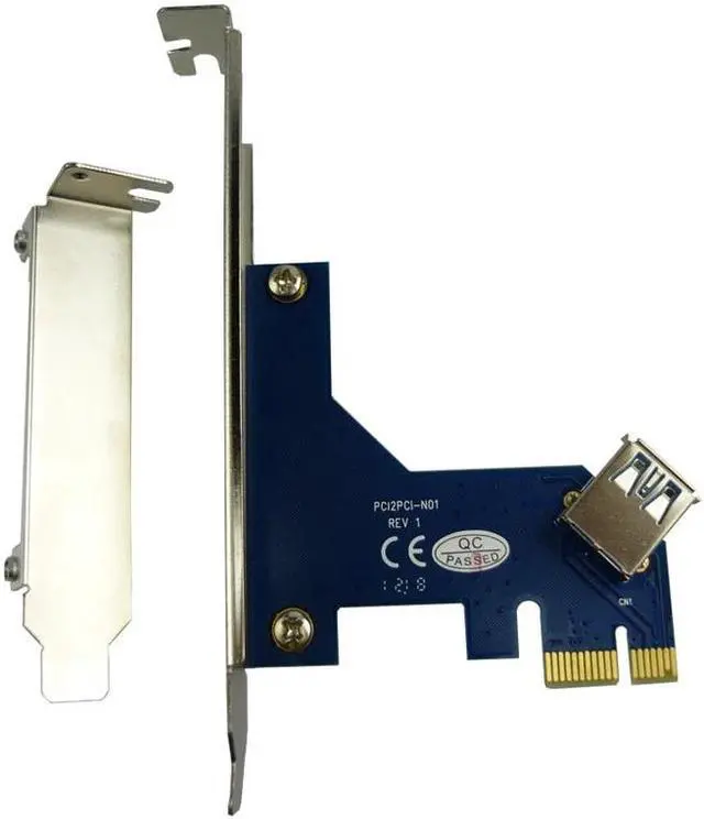 Alt view image 4 of 6 - PCIe x1 to 2 ports PCI slots Card Adapter for graphics card