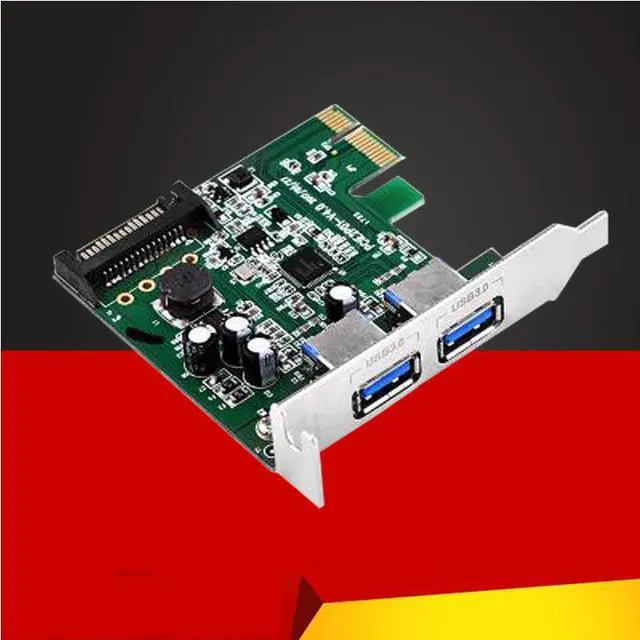 Main image of Amify 2 Port Super Speed USB3.0 5Gbps PCI-E Express Card with a 15pin SATA Power Connector Low Profile Bracket USB 3.0 Expansion Card